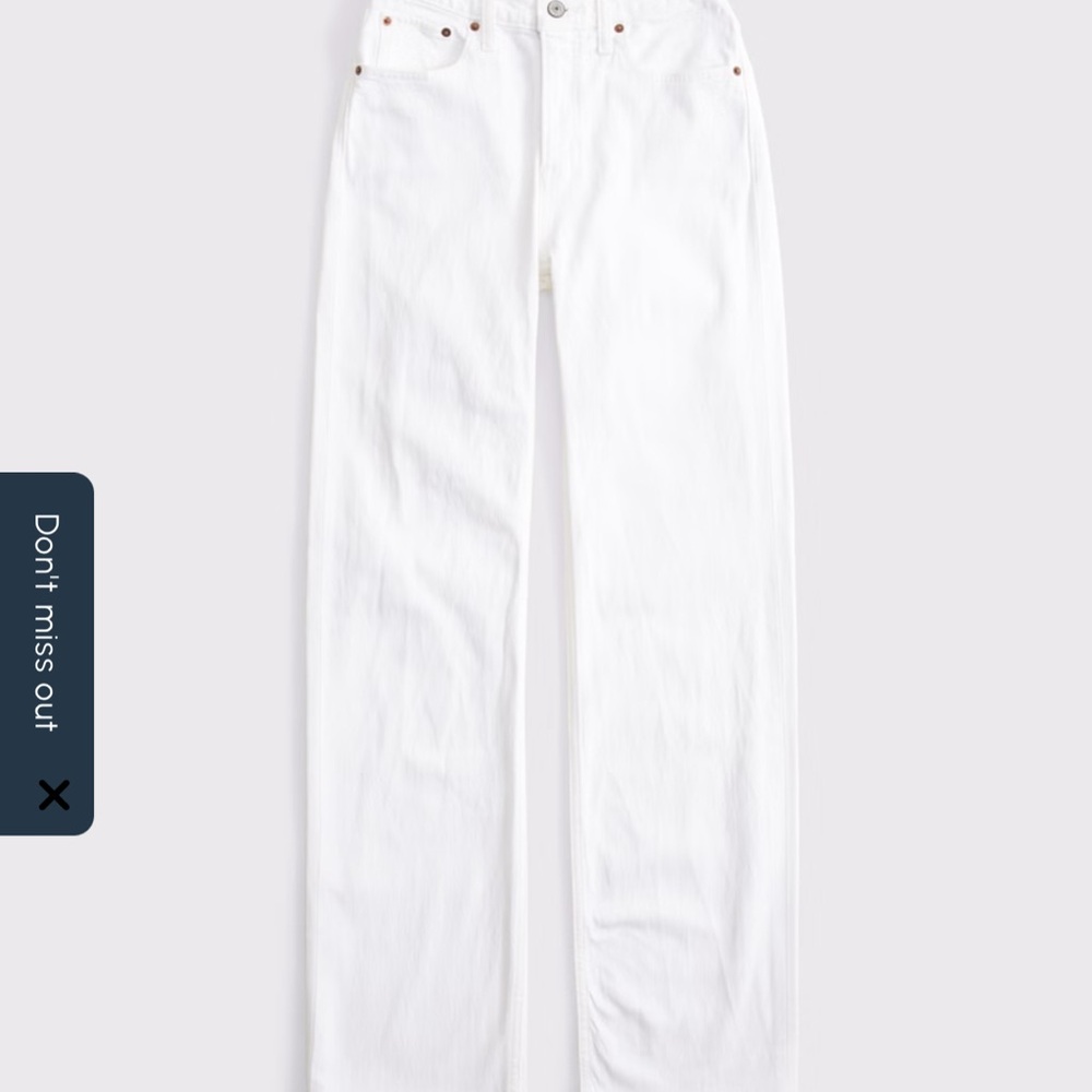 Abercrombie White Straight-Leg Jeans